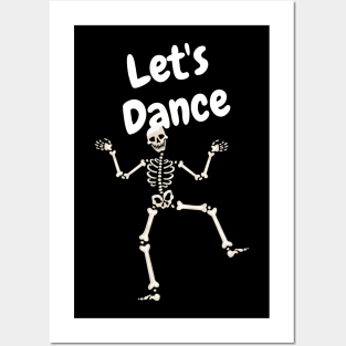 Fun Dancing Halloween Skeleton Posters and Art